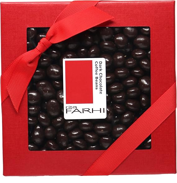 Rita Farhi Dark Chocolate Coated Coffee Beans in a Luxury Gift Box 200g - New Palm Oil Free Recipe