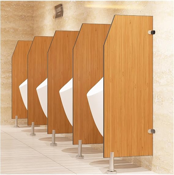 Urinal Screen Toilet Partition, Public Toilet Partition， Floor-standing Wooden Men's Urinal Baffle, Schools Restroom Extender For Shopping Malls Public Places(Size:40x120cm,Color:Brown)