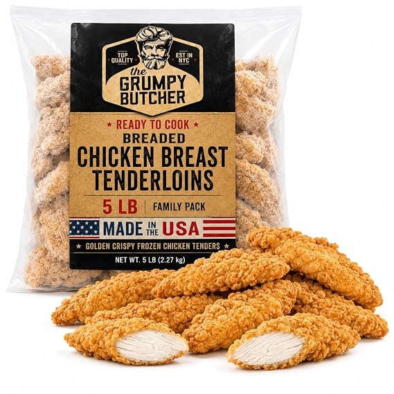 Grumpy Butcher Breaded Chicken Breast Tenderloins, Frozen, 5 lb