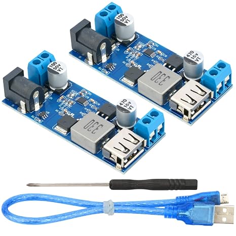 2Pcs 5V Buck Converter 5A DC 9V 12V 24V to DC 5V Module