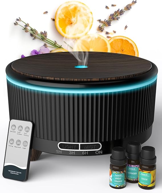 Essential Oil Diffuser for Home, Diffusers for Essential Oils Large Room, 500ml Aromatherapy Diffuser, 7 Colors Changed