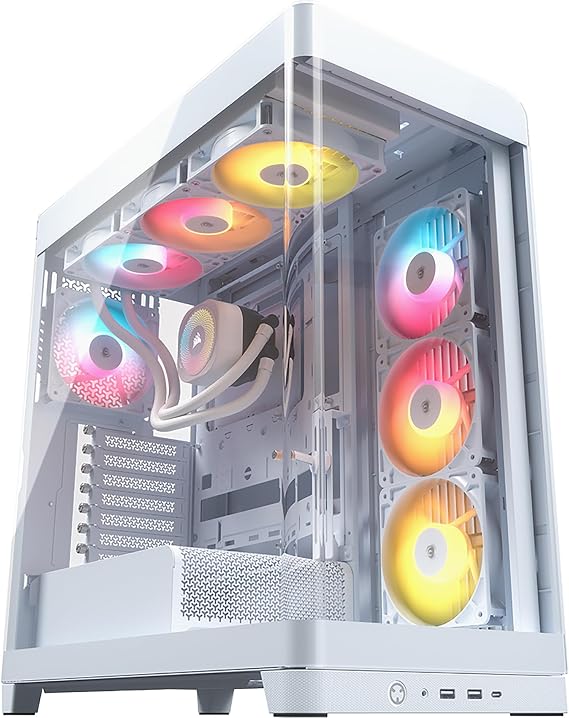 CORSAIR Frame 4500X RS-R ARGB Bundle Includes 3X RS120R ARGB Fans, 1x RS120 ARGB Fan, 1x Nautilus RS 360 ARGB CPU Cooler White