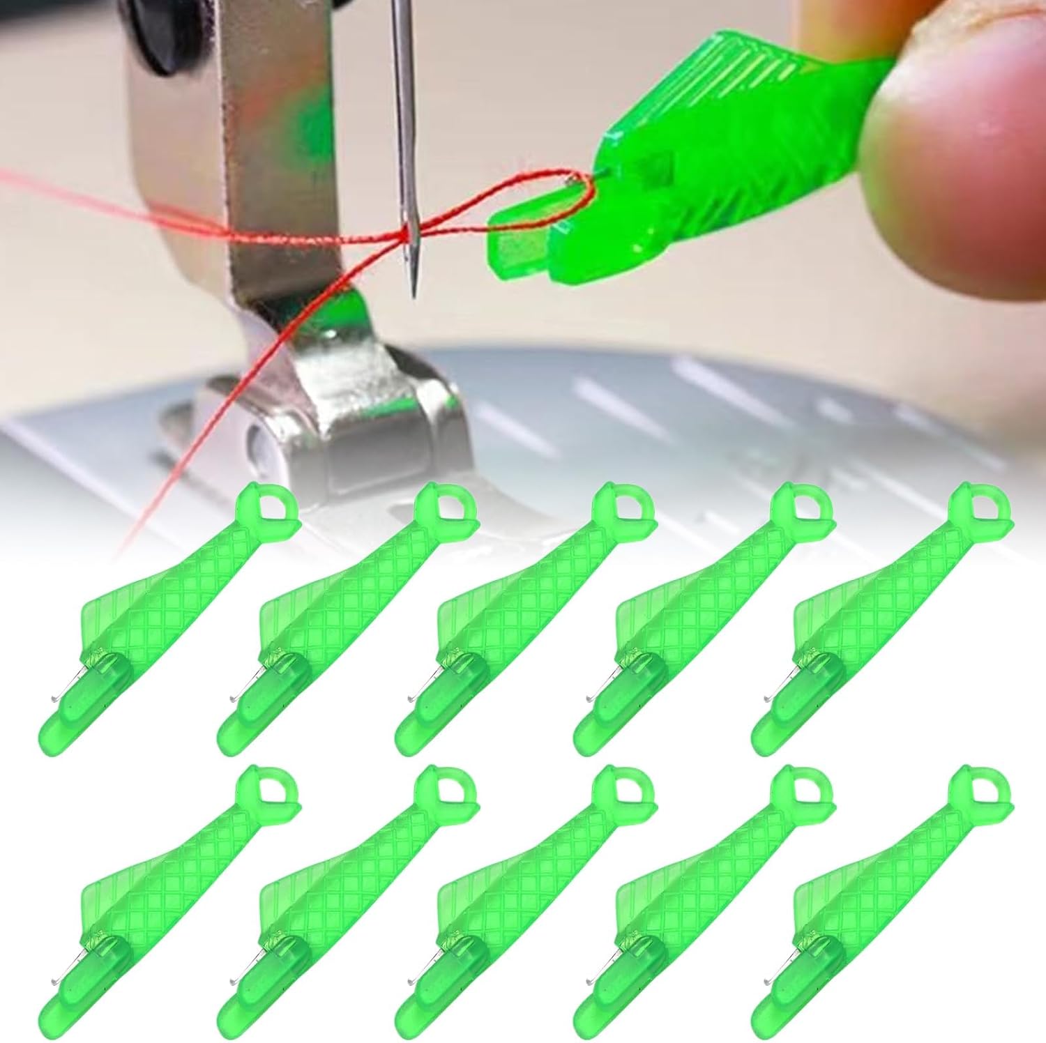 Fish Mouth Sewing Machine Needle Threader, New Automatic Sewing Needle Threader, Quick Sewing Machine Loop,Fish Type Needle Threader Easy Selfthread Needle Threaders Tool for DIY Arts Craft Knitting