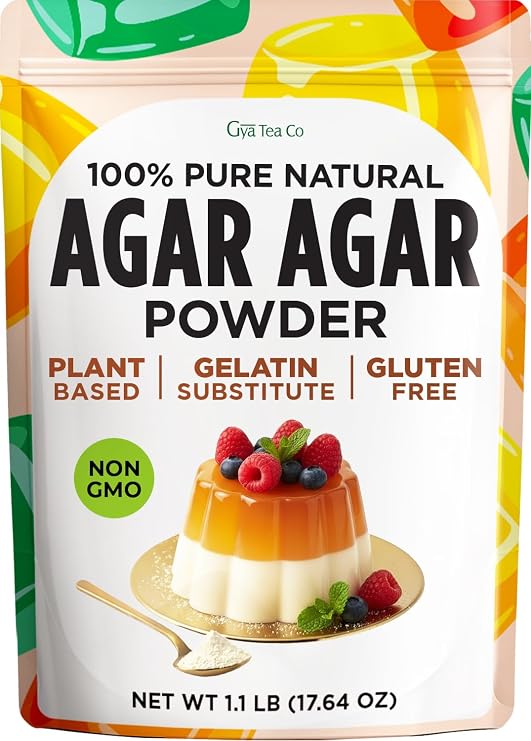 Agar Agar Powder 1.1 Lb (166 Servings) for Cooking & Baking 100% Natural Vegan Gelatin Substitute, Plant Based Thickener for Jello, Cheese, Gummies, Gluten Free, Sugar Free, Keto Diet | 100% Natural Vegan Gelatin Substitute, Plant Based Thickener for Jello, Cheese, Gummies, Gluten Free, Sugar Free, Keto Diet