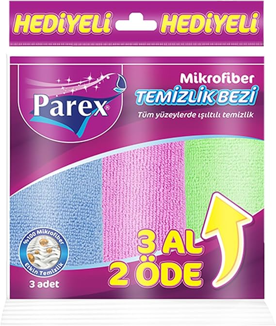 Parex Mikrofiber Temizlik Bezi 3'lü Paket
