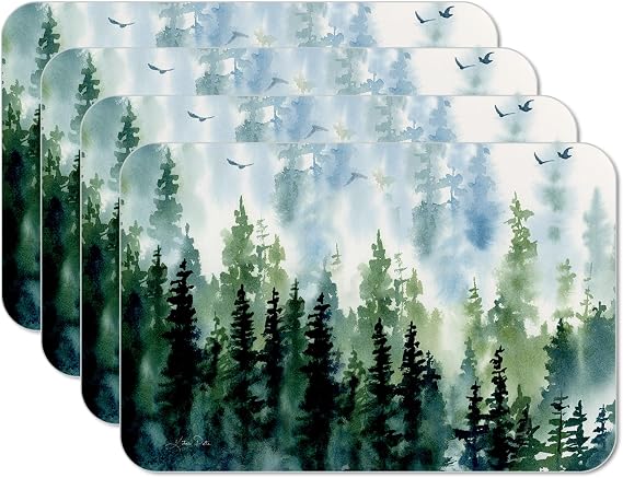 CounterArt Tree Line Reversible Easy Care Placemat 4 Pack
