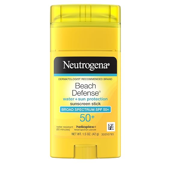 Neutrogena Beach Defense Sunscreen Stick SPF 50, 1.5 oz | Broad Spectrum SPF for UVA/UVB Protection, Water-Resistant up to 80 Minutes, No-Mess, Beach-Strength