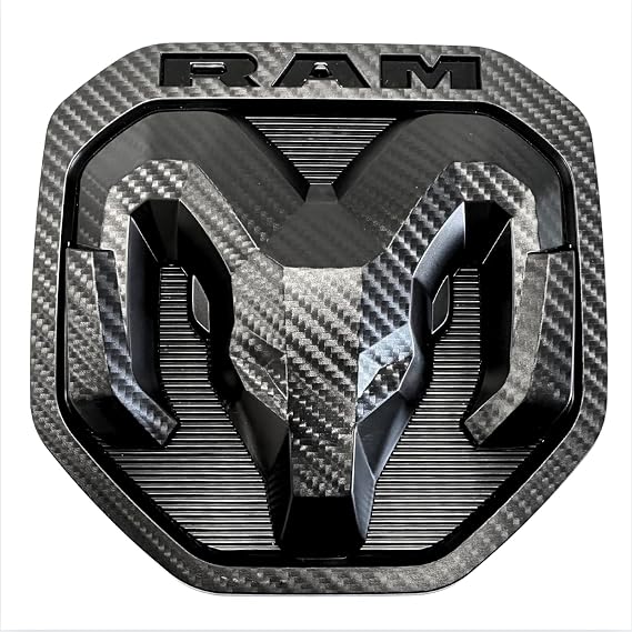 AUTOGEM 20192025 RAM 1500 Tailgate Emblem Carbon Decal Finish Black Rear Truck Badge