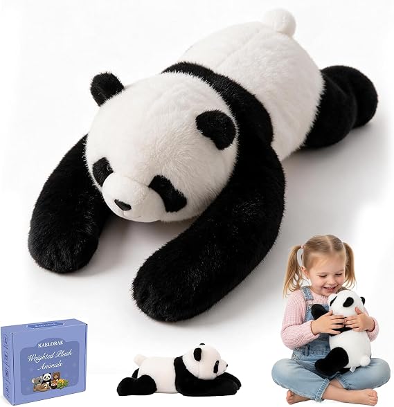Weighted Panda Plush Teddy, Stuffed Plush Animals Plushies, Cuddly Puppy Toy for Comfort & Relaxation,Hugging Pillow for Anxiety Relief & Sleep Support (Panda, 65cm)
