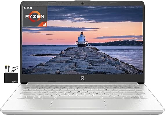 HP 14 Laptop, AMD Ryzen 5 5500U, 8 GB RAM, 256 GB SSD Storage, 14-inch Full HD Display, Windows 11 Home, Thin & Portable, Micro-Edge & Anti-Glare Screen, Long Battery Life (14-fq1025nr, 2021)