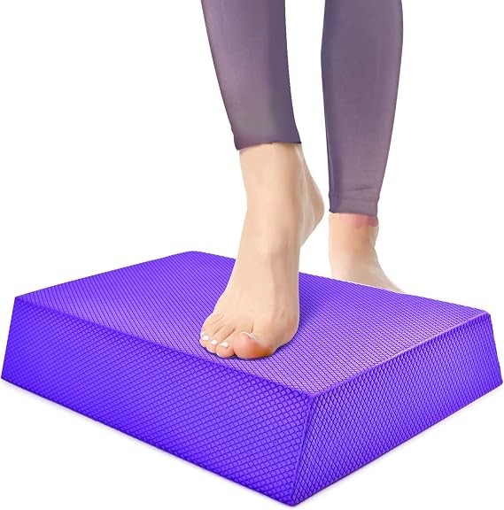 Balance Board Foam Pads, Yoga Mat Board for Balancing Exercises, Knee Cushioned Boards Mat, Women & Kid Fitness Training, 12X9.4X2.4 inch