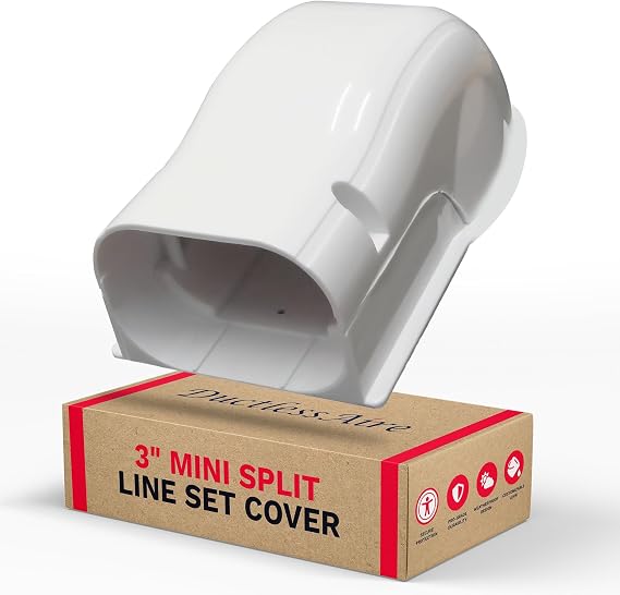 Ductless HVAC Mini Split Wall Cap Cover - AC Line Accessory Kit (3" White)