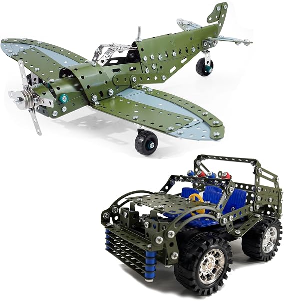 283 Pcs Metal Model Car Kits & 285 Pcs Metal Model Airplane Kits, Erector Set, Building Toys, STEM Kits