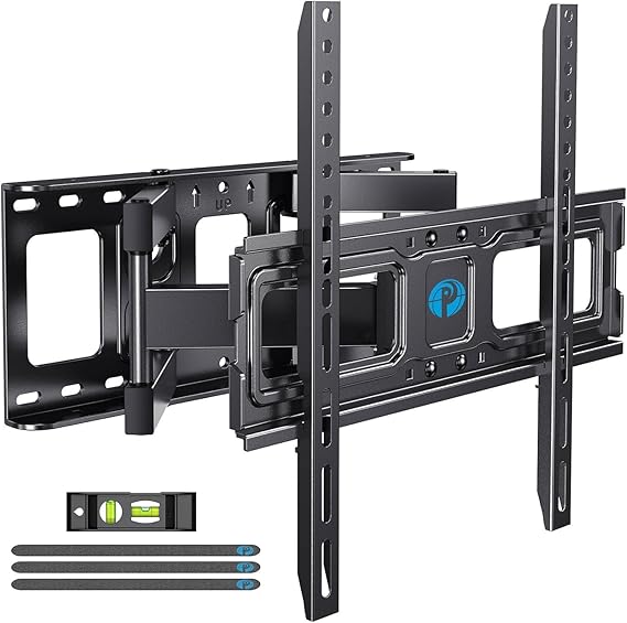 Pipishell TV Wall Mount for 26-74 inch LED LCD OLED 4K TVs up to 99lbs, Full Motion TV Mount Bracket Articulating Swivel Extension Tilting Leveling Max VESA 400x400mm, Fits 12/16 Inch Wood Studs