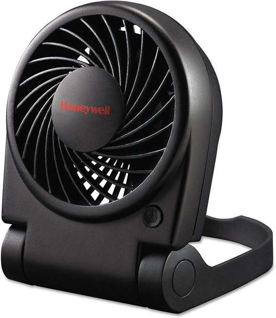 Honeywell HTF090B Turbo On-the-Go Personal Fan, Black Small Portable Fan for Travel