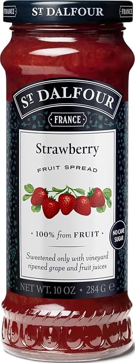 St. Dalfour Strawberry Fruit Spread - 10oz - 100% from Fruit, No Artificial Ingredients, Non-GMO, No Cane Sugars, All Natural, Made in France