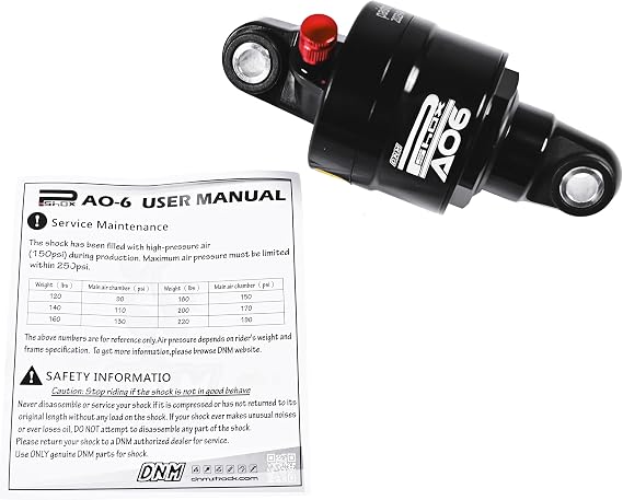 DNM AO-6 New Model with Air Chamber Vavle Mountain Bike Air Rear Shock 100 x 9mm, ST2441