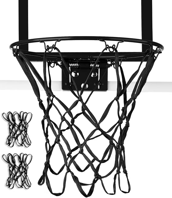 Mini Basketball Net Replacement 8 Loop [2 Pack], Vibrant Color, for Indoor Door/Room Walls 8"-10.25" Hoop