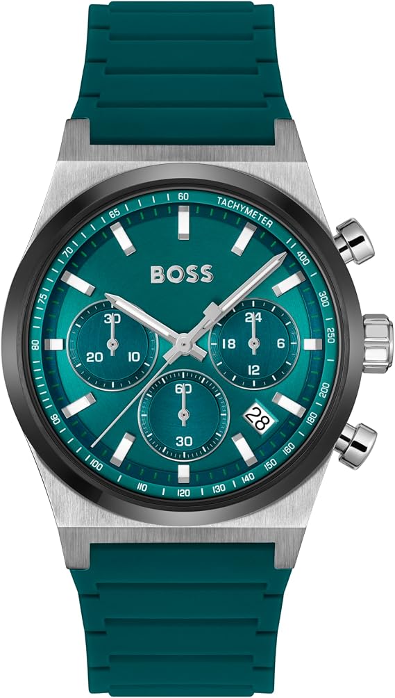 BOSS Chronograph Quartz Watch for Men Candor Chrono Collection - Available with Stainless Steel Bracelet, Leather or Silicone Strap