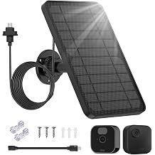 Solar Panel Compatible with Blink Outdoor Camera,Blink Camera 4 (4th Gen)/3rd Gen/XT/XT2, with 13.1ft/4m Long Outdoor Power Cable and 360 Degree Adjustable Stand