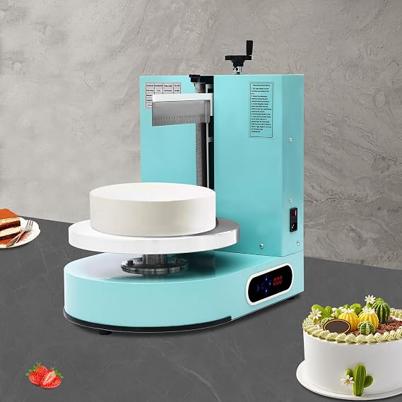 Electric Cake Decorating Machine Cream Coating Spreading Smooth Machine Surface Scraper for 4-12" Cakes 200W 110BV Adjustable Cake Spreading Machine Automatic Cream Butter Coating Machine (Green)