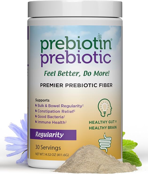 Prebiotin Prebiotic Regularity 14.52 oz 30 Servings Supports Digestive Health & Bowel Regularity - Balances Gut Microbiome, Boosts Your Own Probiotics & Promotes Soft Stool