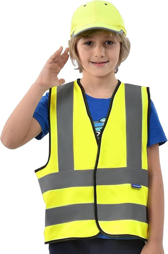 AYKRM Kids High Vis Vest - Childs High Vis Reflective Safety Vest High Visibility Child Hi Vis Waistcoat
