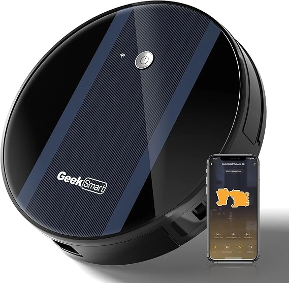 Geek Smart Robot Vacuum Cleaner G6, 1800 Pa Suction, Super-Thin, Cleans Hard Floor to Carpet, Blue