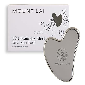 Mount Lai - The Stainless Steel Gua Sha Facial Lifting Tool | Face Sculpting Tool for Skin Care | Guasha Tool for Face and Body | Facial Massage Tools to Relieve Muscle Tension and Reduce Puffiness