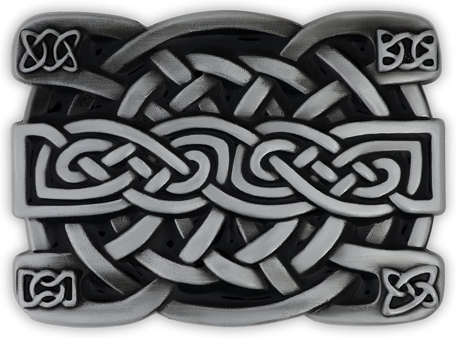 HAQUIL Buckle Rage Mens Celtic Endless Knot Braided Art Design Men Jeans Accessories Belt Buckle Black Knot Western Fashion
