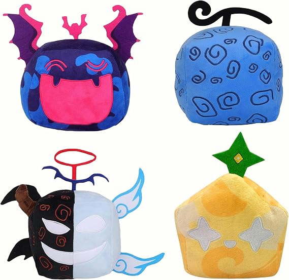 Blox Fruits 4 Piece Plush Shadow Light Control Spirit Doll Fan Plush Soft Kawaii Cuddly Stuffed Toy Plush Figure Gift Kids Boy Girl Decoration Valentine's Day