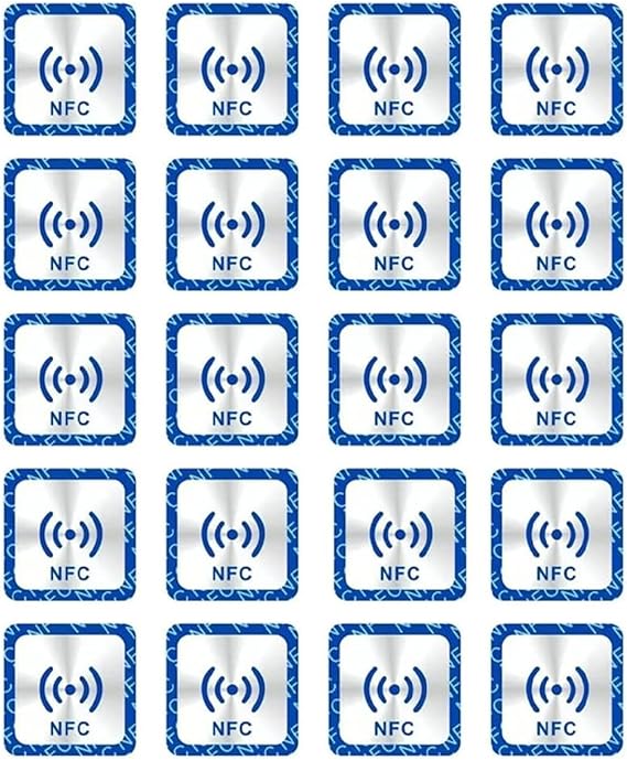 YANZEO 20Pcs NFC NTAG213 RFID Tag NFC 213 Metal Resistant Sticker,144 Bytes Memory Fully Programmable for NFC-Enabled Devices