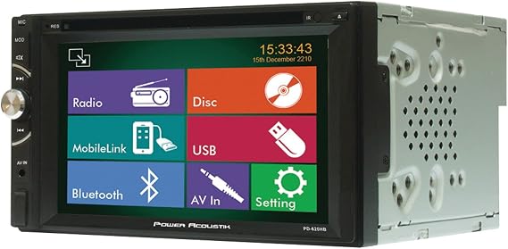 Power ACOUSTIK PD-620HB in-Dash Double DIN DVD AM/FM Receiver with 6.5-Inch Touchscreen Monitor and Mobile Link MHL Input
