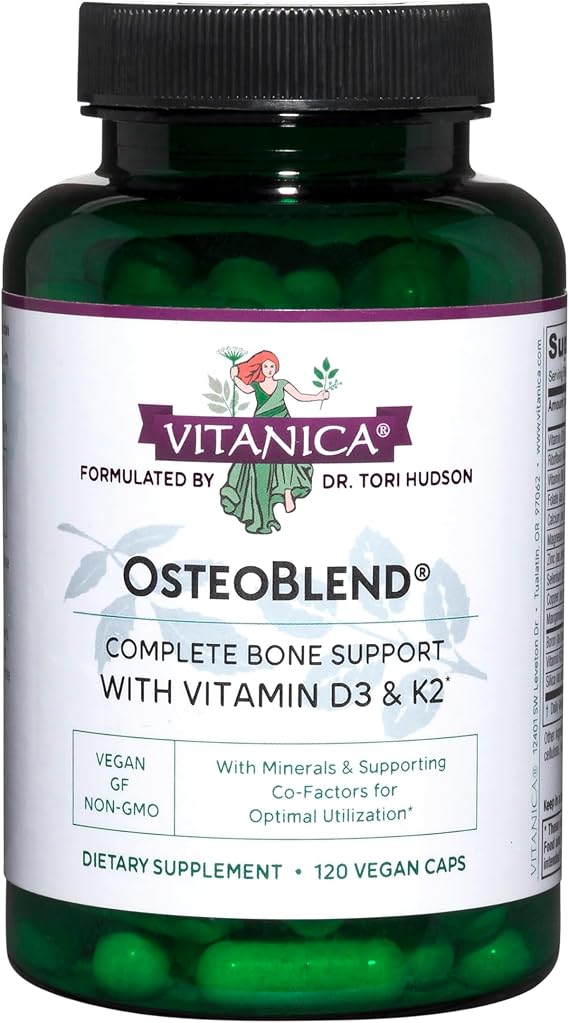 Vitanica OsteoBlend, Complete Bone Health Support, Vegan, 120 Capsules
