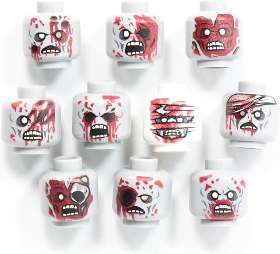 BrickTactical Zombie Gore Head Pack for Minifigs