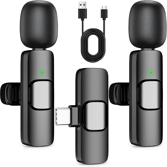 Wireless Lavalier Lapel Microphone for iPhone Mini Bluetooth Mic with Reverb, Portable Clip-on Mic for Video Recording, Vlogging, Podcast, Interviews, TikTok, YouTube