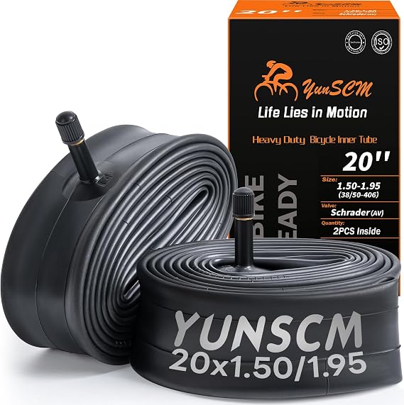 2-PCS 20x1.50/1.75/1.95 Heavy Duty Bike Tubes 20x1.50 20x1.75 20x1.95 AV32mm 20" Bicycle Tubes Compatible with 20 x 1.50-1.95 Bike Tire Tubes Schrader Valve