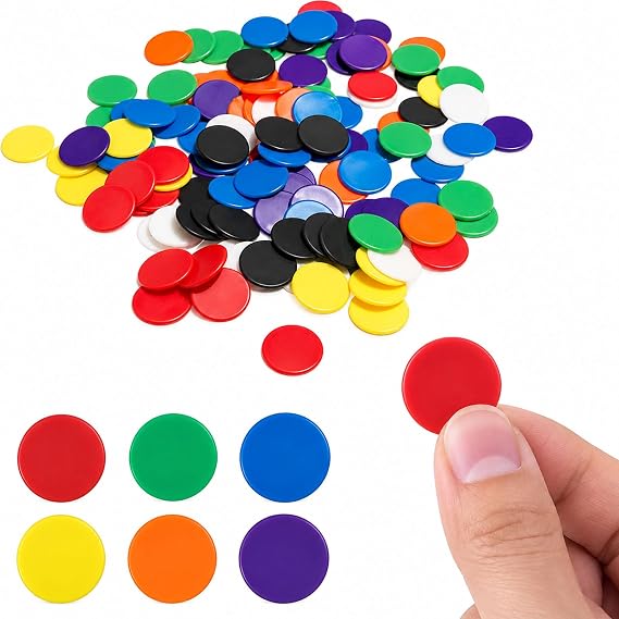 300Pcs Colored Plastic Counters, Smooth Surface|6 Colours