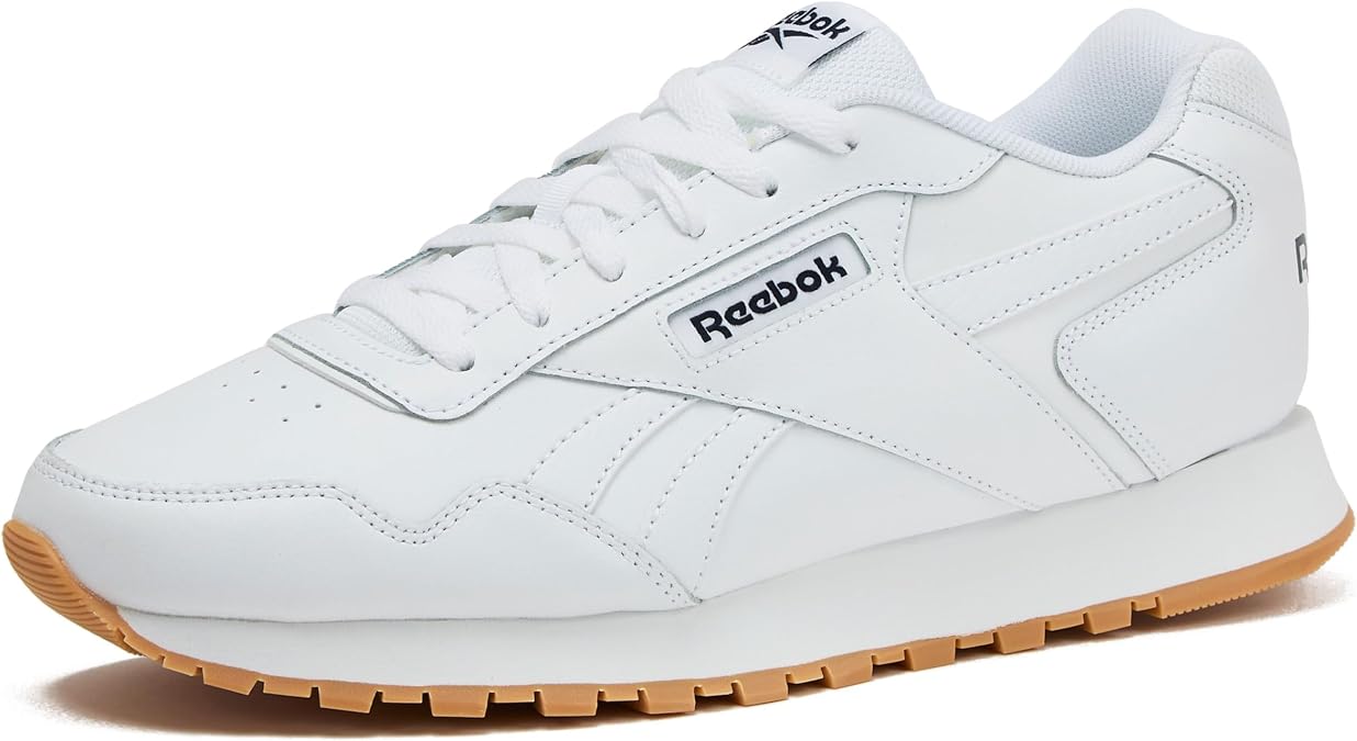 Reebok Glide Sneakers for Men - Black or White Tennis Shoes Size 7 to 15, White/Vector Navy/Gum, 11