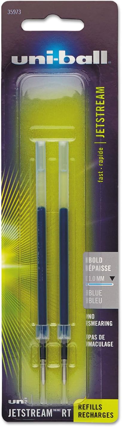 uni-ball 35973 Jetstream RT Refills, Bold PT, 2/PK, Blue
