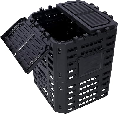 Tomkate Outdoor Compost Bin, 90 Gallons 340L Large Garden Composting Bin with Top Lid & Bottom Door, BPA-Free Material, Easy Assembly, Lightweight, Fast Fertile Soil Creation