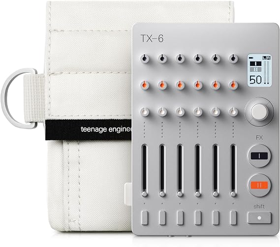 teenage engineering pro-mixer and audio interface TX6 with a field small white bag BUNDLE