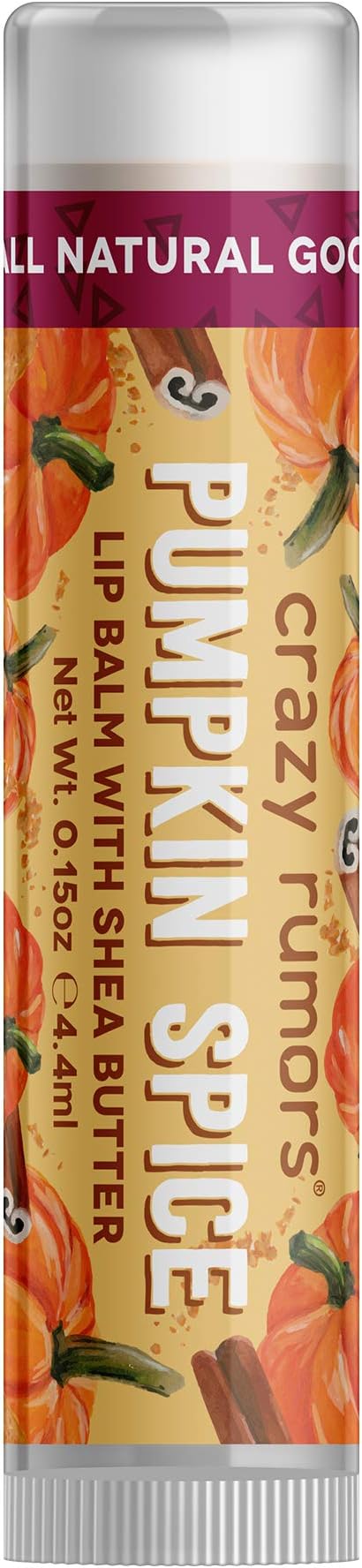 Crazy Rumors Pumpkin Spice Soothing Lip Balm Stick for Dry Lips, Limited Edition (100% Natural and Vegan)