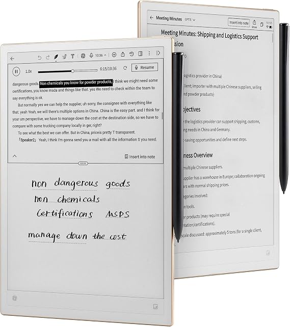 iFLYTEK AINOTE 2, AI Note Taking Tablet for Meeting, 10.65" E-Ink Tablet, Ultra-Thin 4.2mm Digital Notebook with Voice-to-Text, 18-Language Transcription, Handwritten-to-Text, Ideal for Work&Study