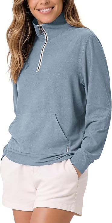 ODODOS Women's Half Zip Sweatshirts - Ultra Soft odSTRATUM Tech Pullover
