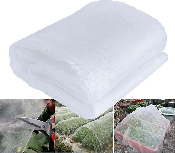Insect Protection Net Vegetable Net Plant Net for Plants Vegetables Fruits from Insects Birds Mosquito Fly Screen Sold by the Metre White 60 Mesh (Size: 4 x 20 m)