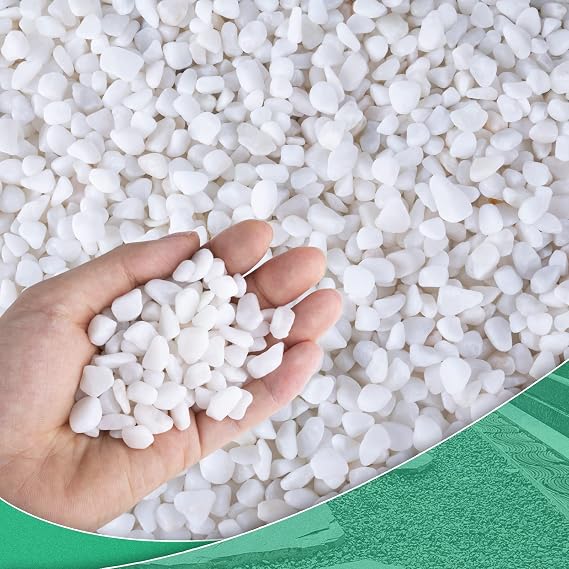 Succulent Rocks for Plants Tiny Pebbles for Planters 4.8LB Pea Gravel Bulk Course Sand Soil Small Decorative Stones for Indoor Bonsai Pots Cactus Top Dressing Aquarium Garden Landscape, White