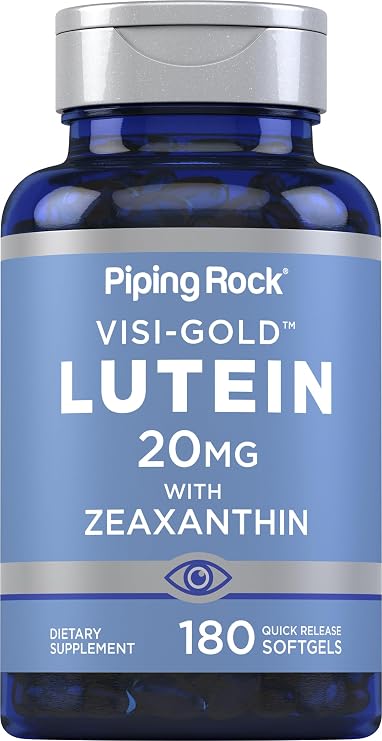 Piping Rock Lutein and Zeaxanthin Supplement | 20mg | 180 Softgels
