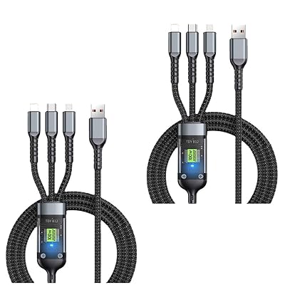 Transparent Luminous Super Fast Charging 3-in-1 Data Cable, 3 in 1 Data Cable, Multi Charging Cable, Portable Data Cable - Durable Nylon Braided USB-C