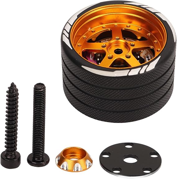 RC Steering Wheel, Durable Aluminum Alloy One Handed Control Replacement Accessory, Metal Handwheel for RC Car Enthusiasts Racing Hobbyists Upgrading Controllers